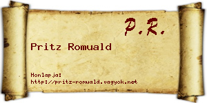 Pritz Romuald névjegykártya